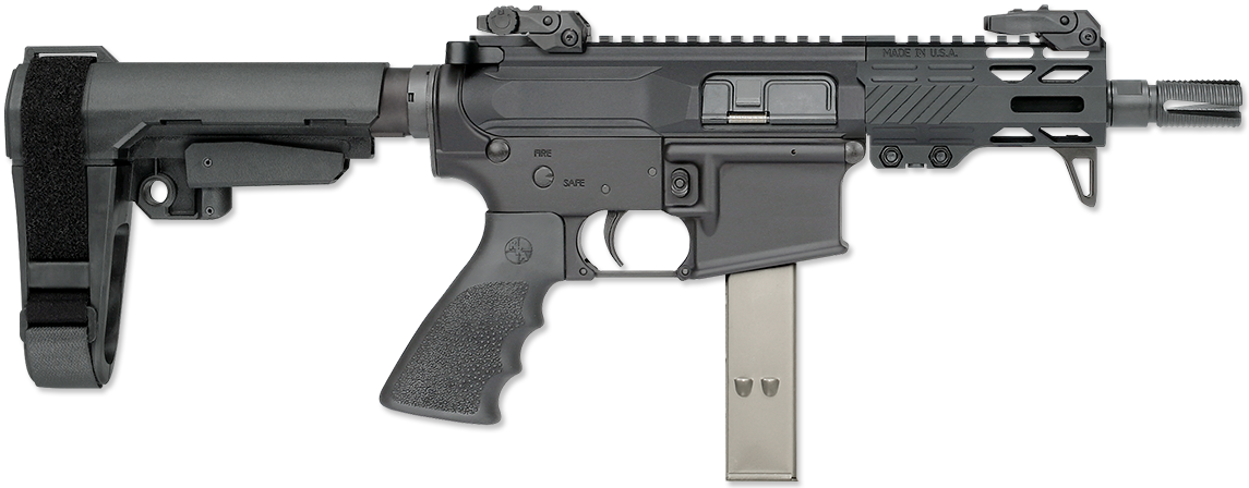 LAR-9M 9MM RUK-9 4.5 INCH A4 PISTOL WITH SBA3 ARM BRACE