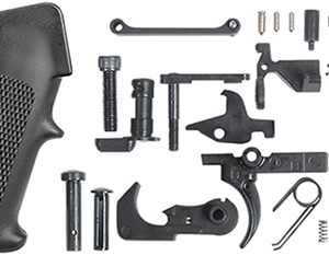 LOWER RECEIVER PARTS KIT, SINGLE STAGE TRIGGER, STANDARD A2 GRIP BLACK