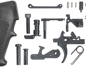 LOWER RECEIVER PARTS KIT, TWO STAGE VARMINT TRIGGER, STANDARD A2 GRIP BLACK