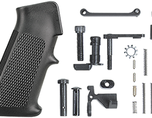LOWER RECEIVER PARTS KIT, WITHOUT TRIGGER GROUP, WITH STANDARD A2 GRIP BLACK