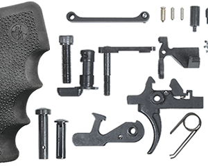 LOWER RECEIVER PARTS KIT, TWO STAGE TRIGGER, HOGUE GRIP BLACK