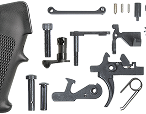 LOWER RECEIVER PARTS KIT, TWO STAGE TRIGGER, STAR SAFETY, STANDARD A2 GRIP BLACK