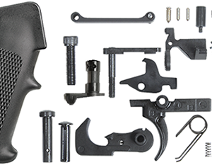 LOWER RECEIVER PARTS KIT, SINGLE STAGE TRIGGER, HOGUE GRIP BLACK
