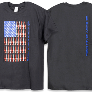 RRA AMERICAN FLAG LOGO T-SHIRT, BLACK