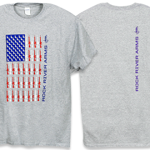 RRA AMERICAN FLAG LOGO T-SHIRT, GREY